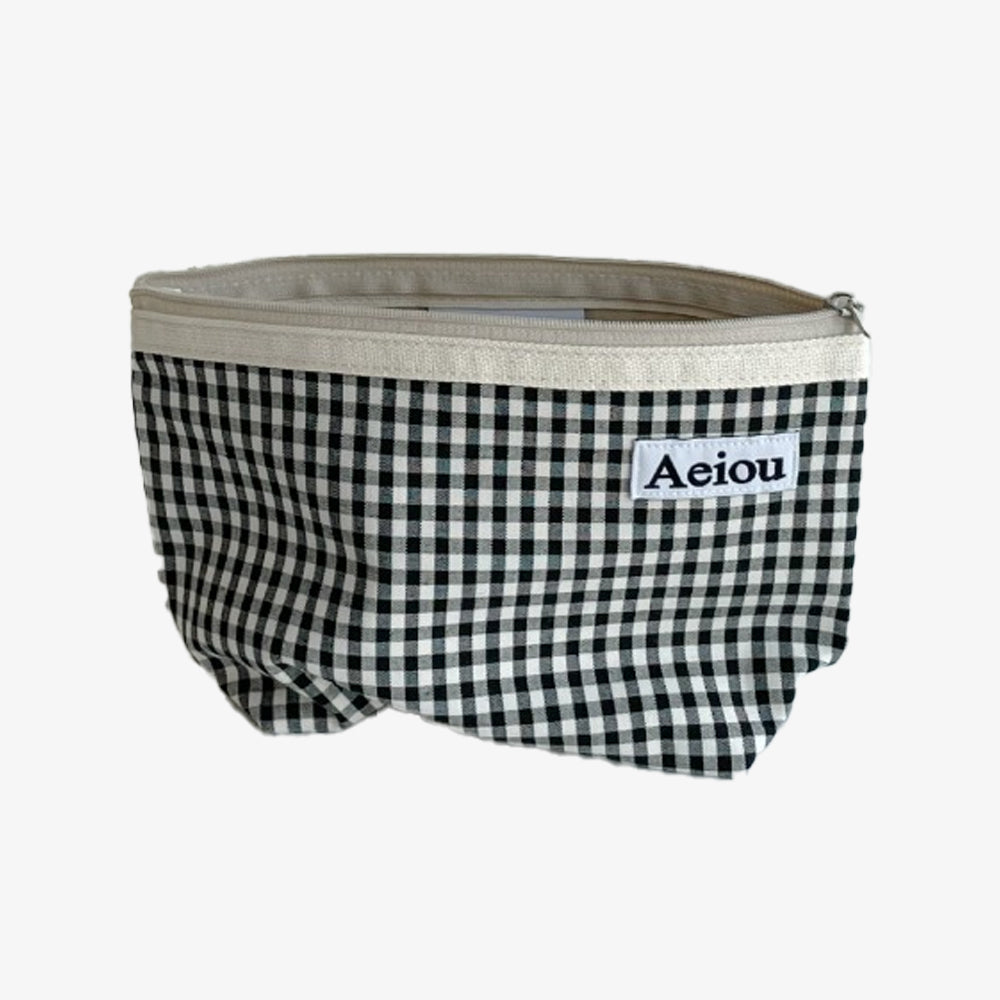 Aeiou POUCH (L) Black Ginghamcheck