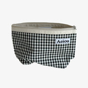 Pochette Aeiou (L) à carreaux vichy noirs