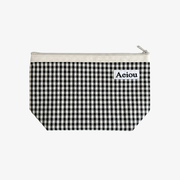 Pochette Aeiou (L) à carreaux vichy noirs
