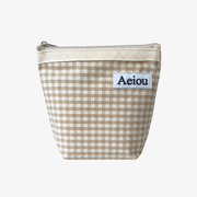 Aeiou POUCH (M) Beige Ginghamcheck