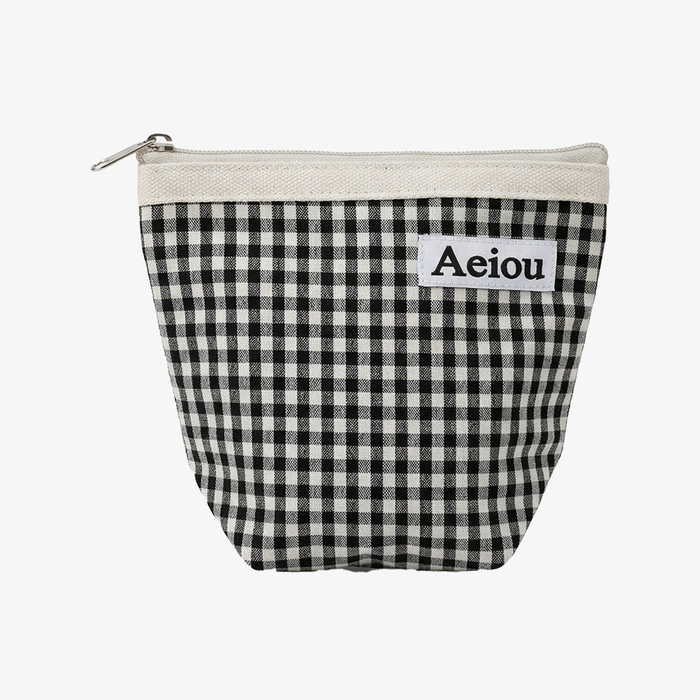Pochette Aeiou (M) à carreaux vichy noirs
