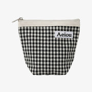 Pochette Aeiou (M) à carreaux vichy noirs