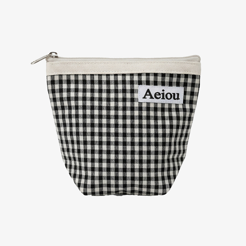 Aeiou POUCH (M) Black Ginghamcheck
