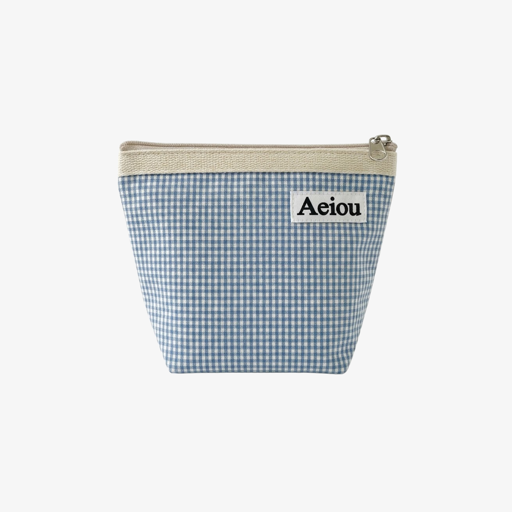 Aeiou POUCH (M) Blue Candy Check