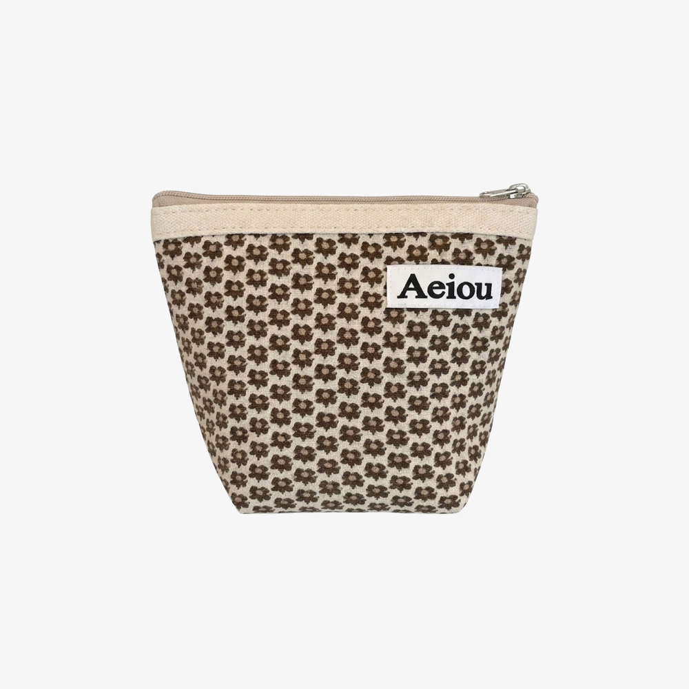 Aeiou POUCH (M) Flower Brown