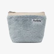 Pochette Aeiou (M) Fourrure brillante Bleu Gris