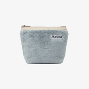 Aeiou POUCH (M) Fur Shine Blue Gray