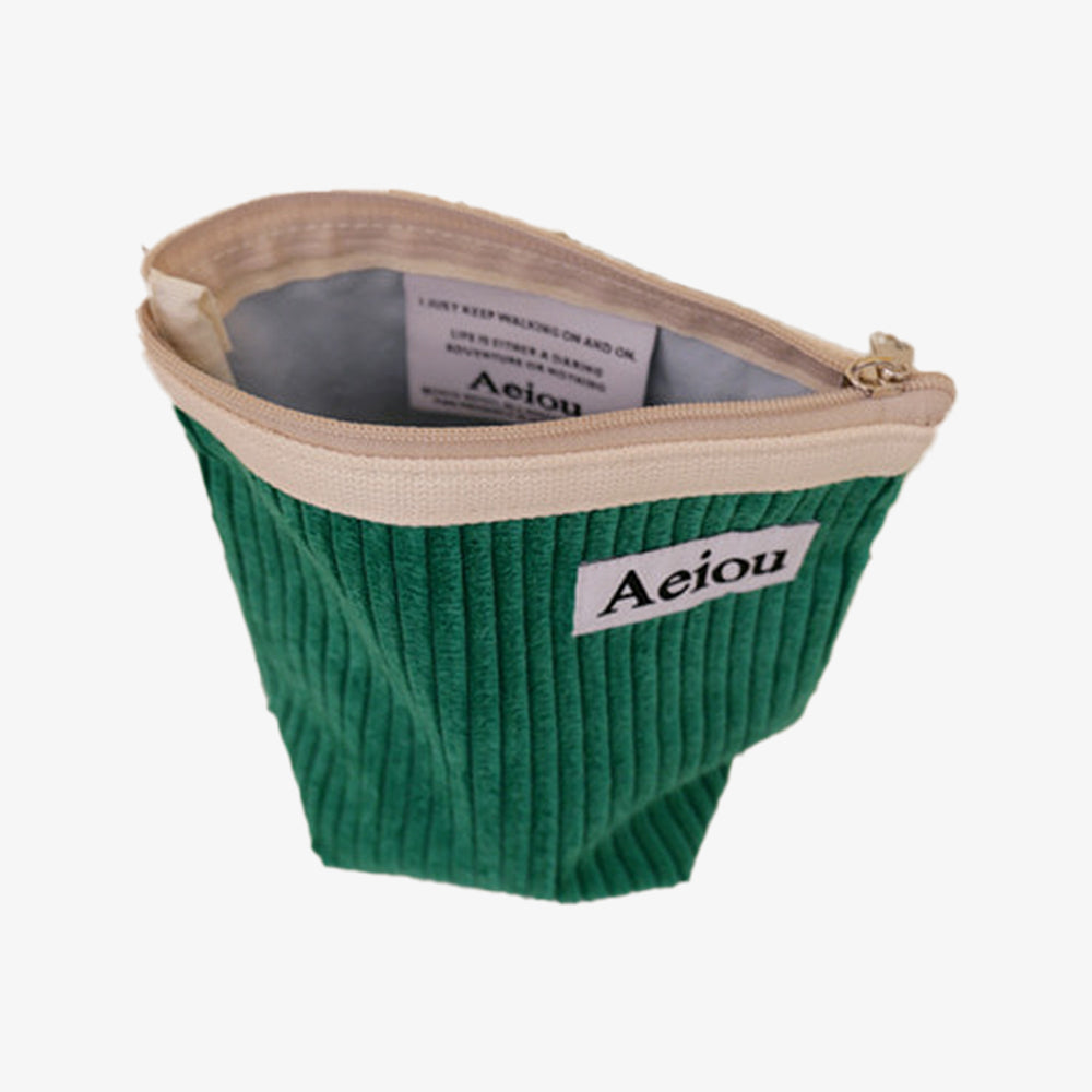 Aeiou POUCH (M) Holly Tree Garden Corduroy