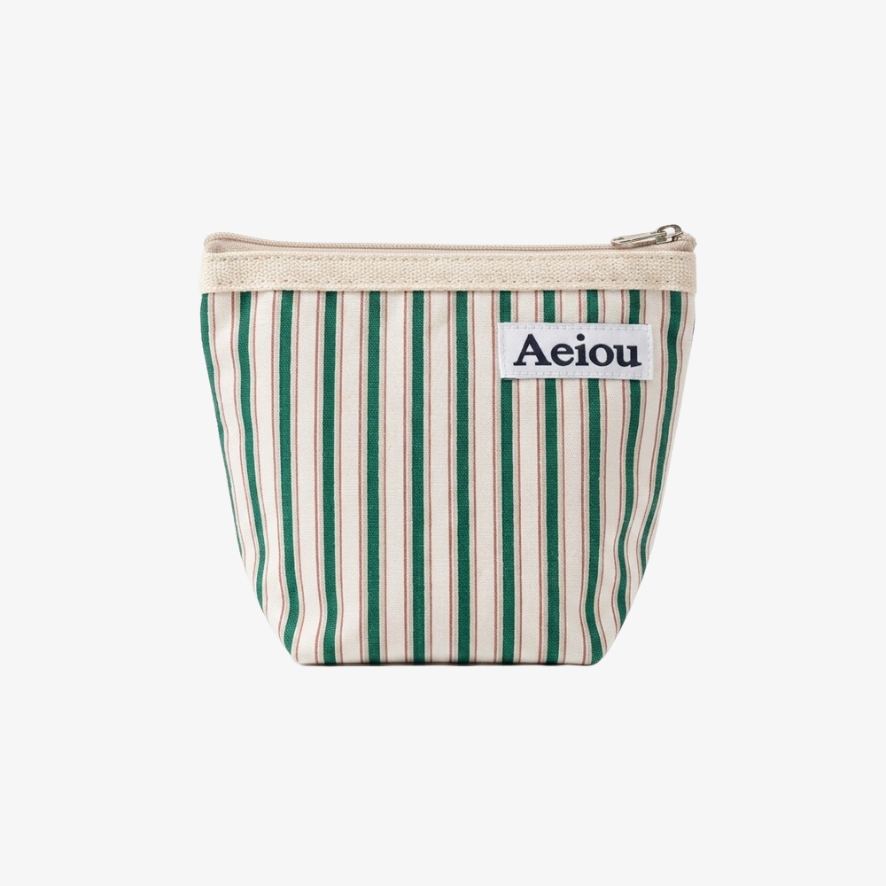 Aeiou POUCH (M) Merry Green Stripe