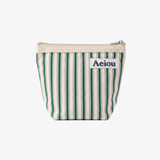 Aeiou POUCH (M) Merry Green Stripe