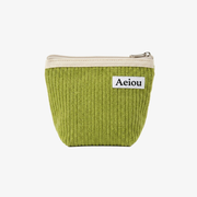 Pochette Aeiou (M) en velours côtelé vert olive