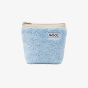 Pochette Aeiou (M) Fourrure bleu poudré