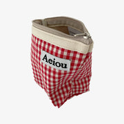 Pochette Aeiou (M) à carreaux vichy rouges