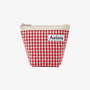 Pochette Aeiou (M) à carreaux vichy rouges