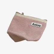 Pochette Aeiou (M) Velours côtelé crème fraise