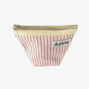 Aeiou POUCH (M) Rayure Fraise