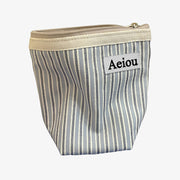 Pochette Aeiou (M) Rayures Bleu Inde