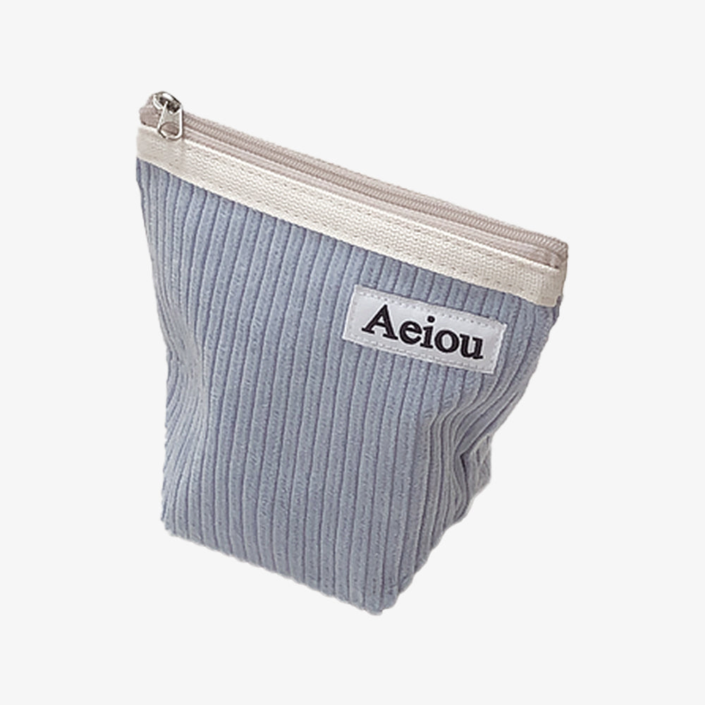 Aeiou POUCH (M) Tiny Ice Blue Corduroy