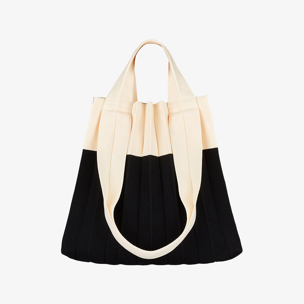 SAC CABAS PLEATSMAMA 2 EN 1 BLANC ET NOIR