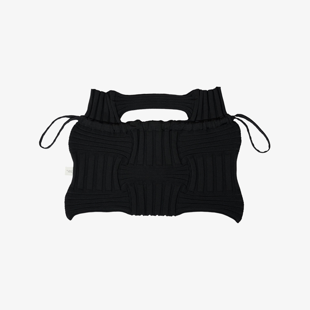 PLEATSMAMA BIG BOW BAG BLACK