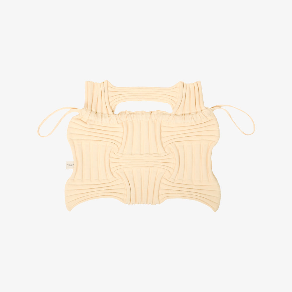 PLEATSMAMA BIG BOW BAG IVORY