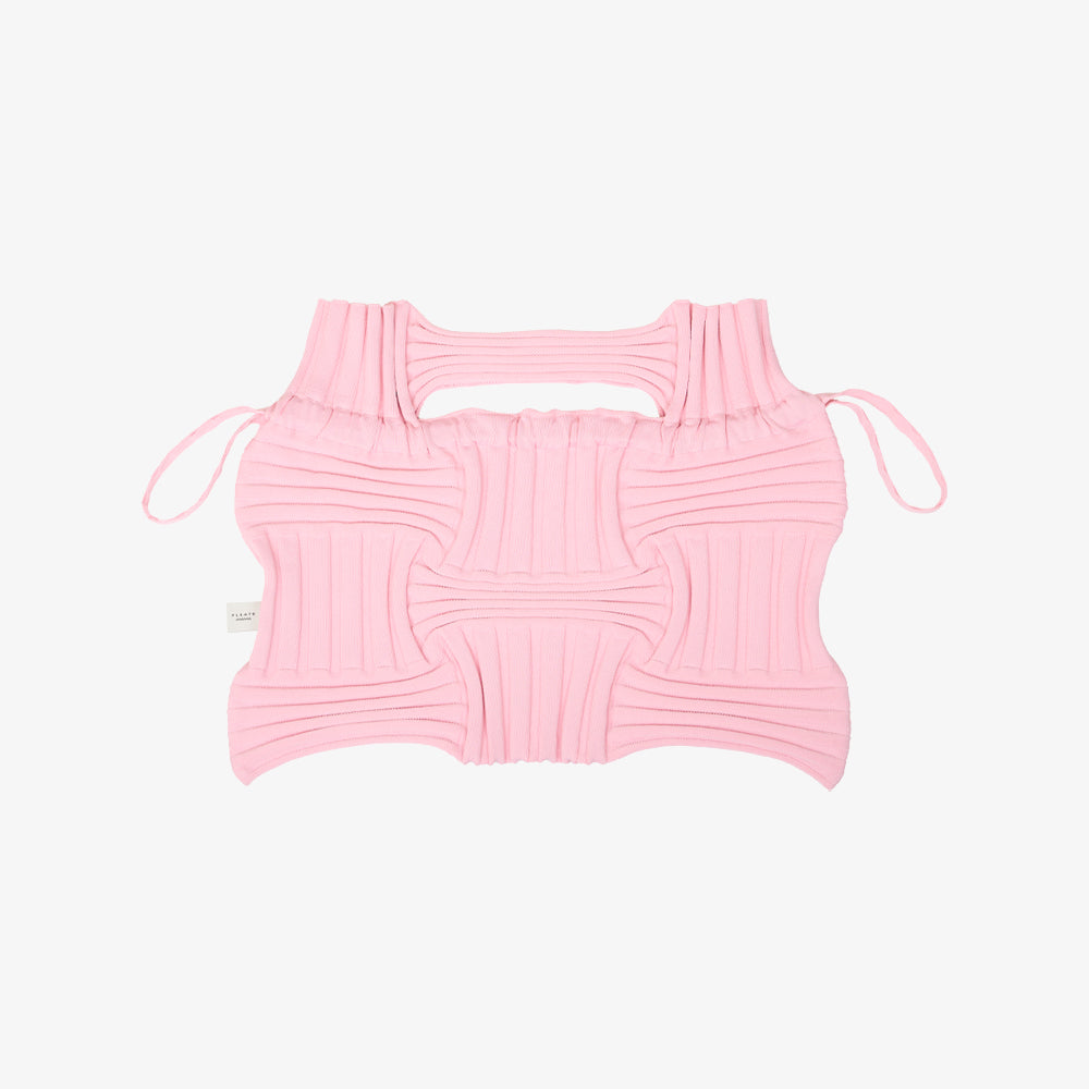 PLEATSMAMA BIG BOW BAG LIGHT PINK