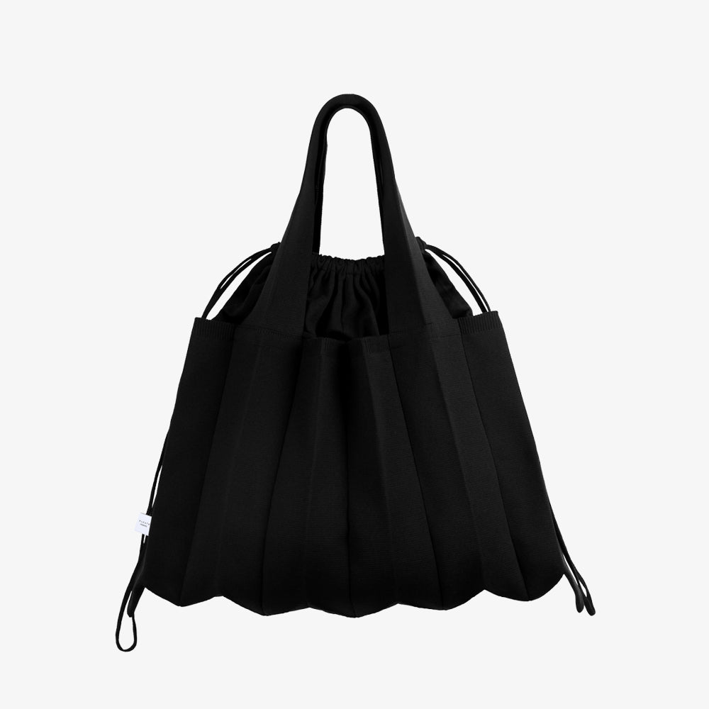 PLEATSMAMA BIG SHOULDER BAG BLACK