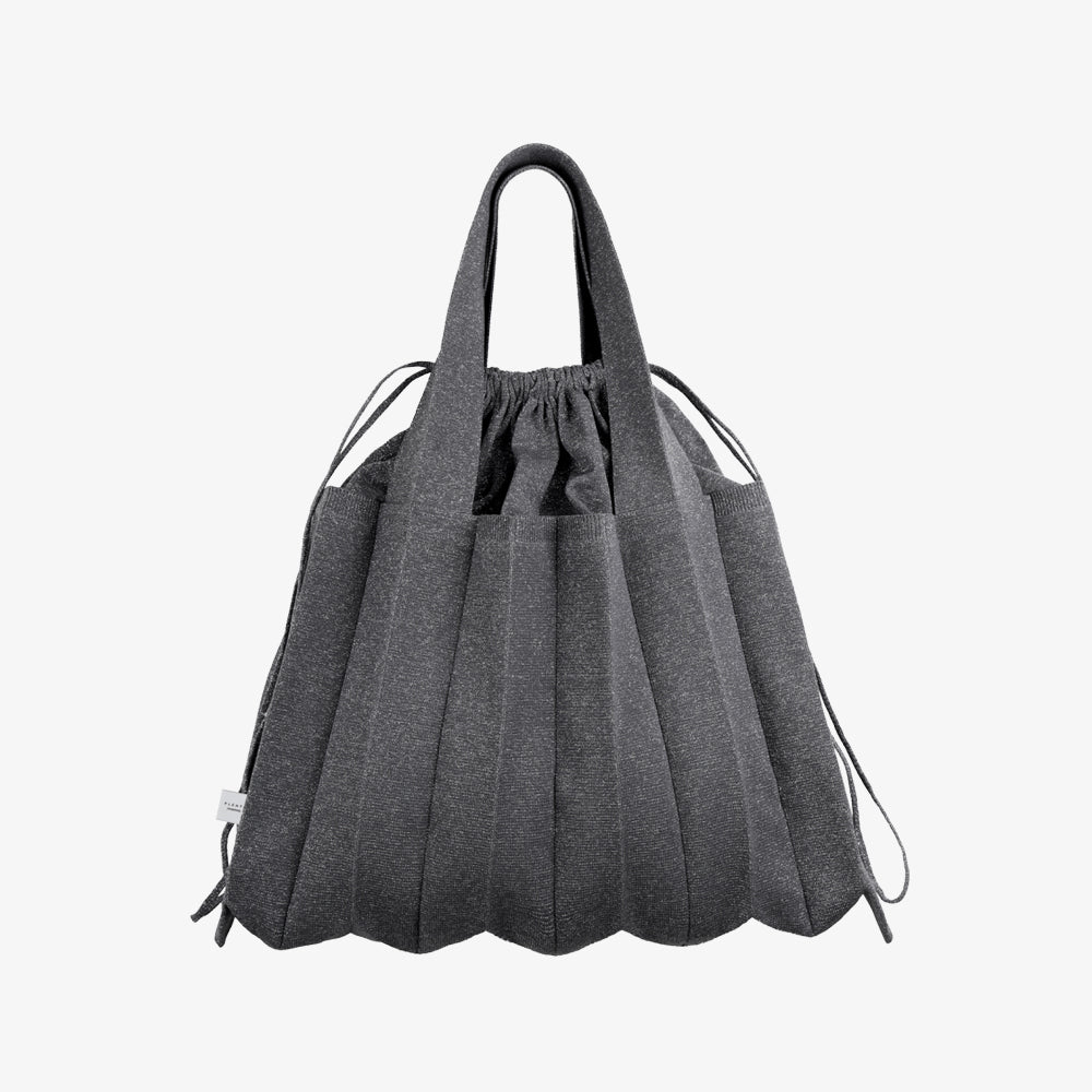 PLEATSMAMA BIG SHOULDER BAG GLITTER STONE BROWN