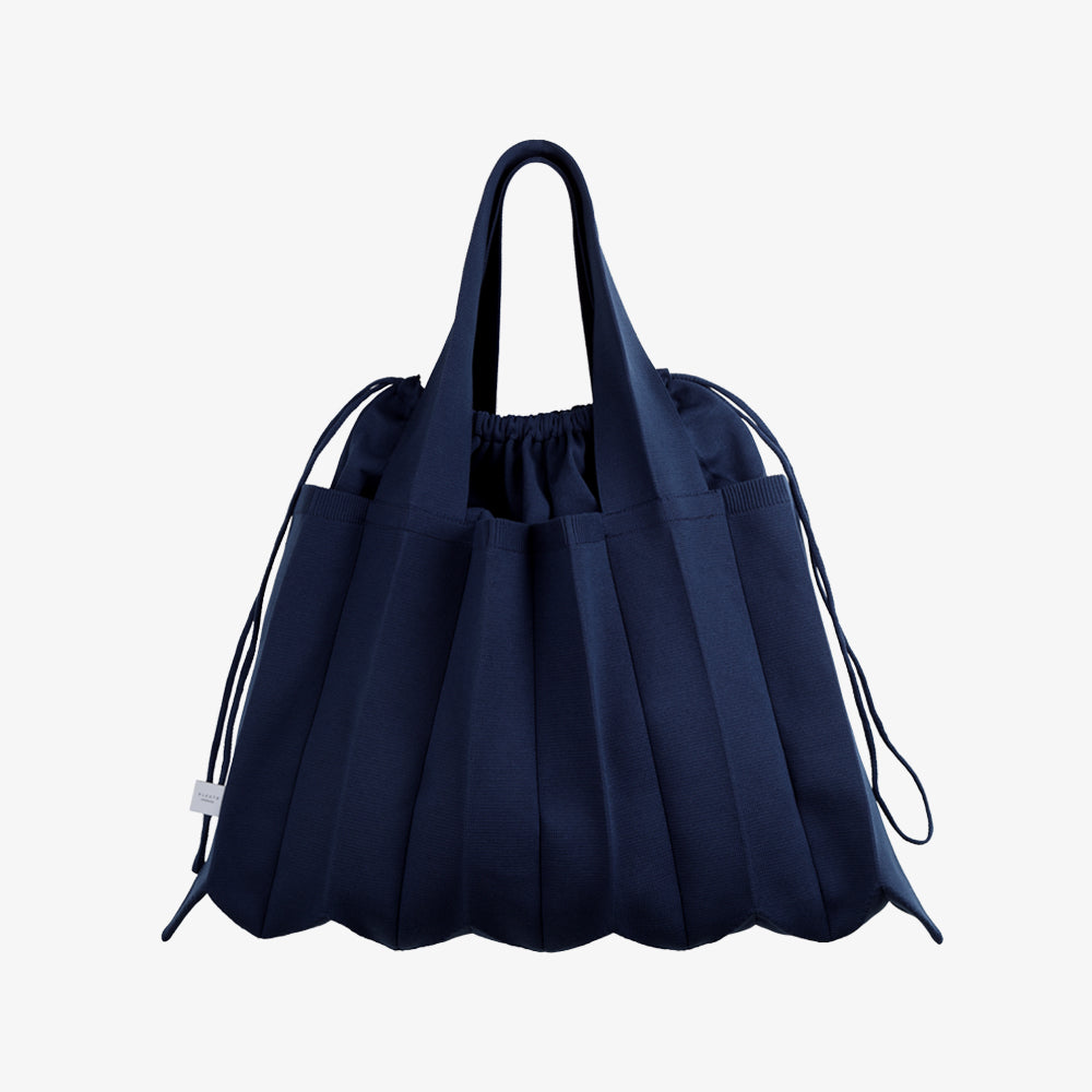 PLEATSMAMA BIG SHOULDER BAG NAVY