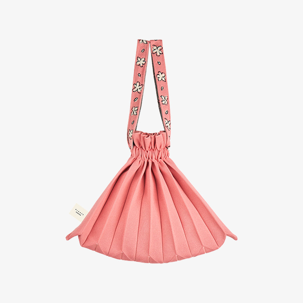 PLEATSMAMA CHERRY BLOSSOM MINI BUBBLE BAG PEACH FUZZ
