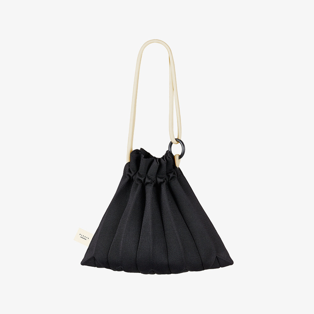 PLEATSMAMA HANDLE BUBBLE BAG BLACK