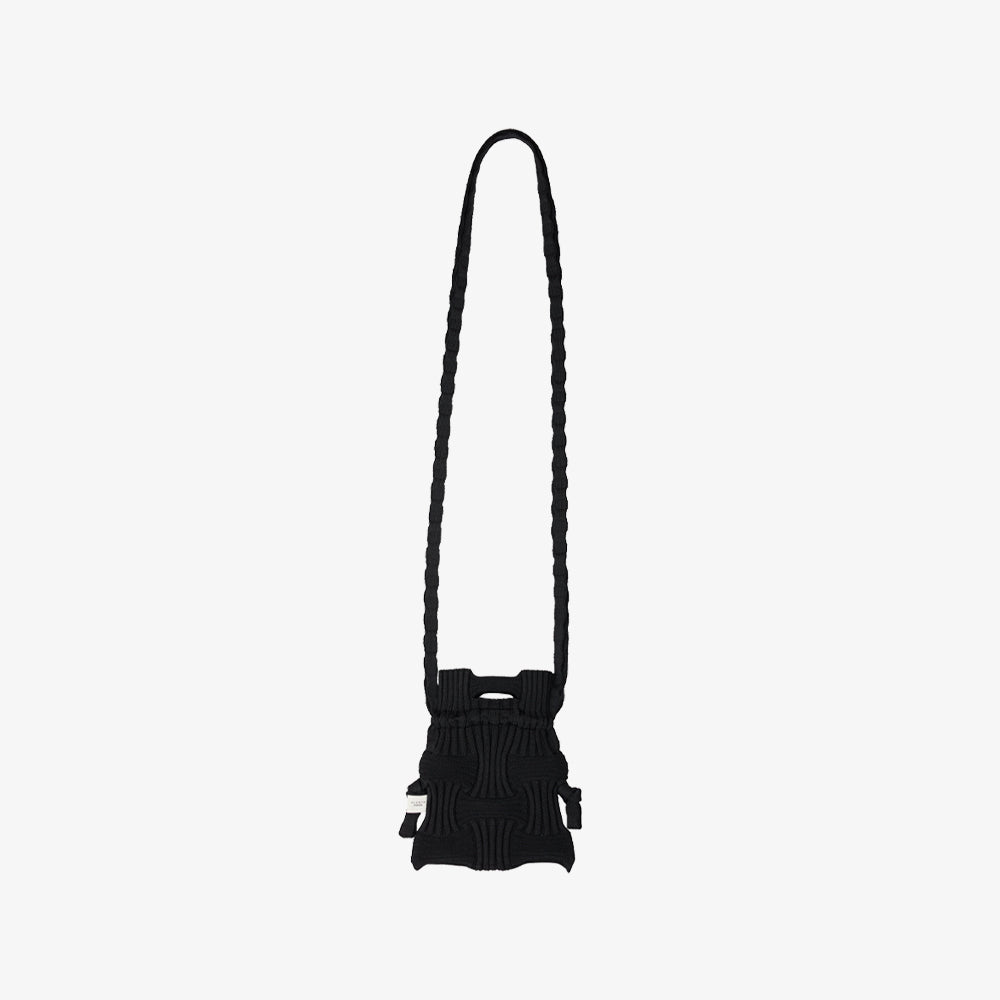 PLEATSMAMA MINI CROSS BOW BAG BLACK