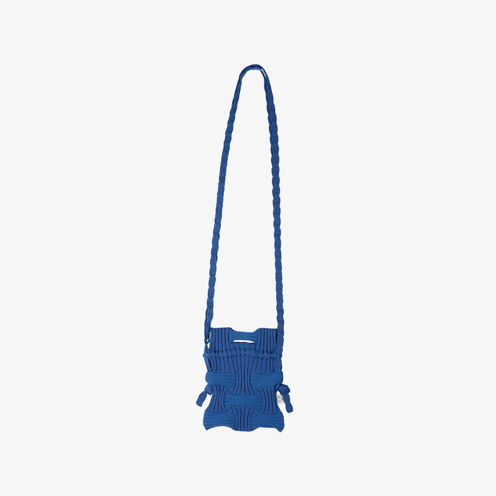 PLEATSMAMA MINI CROSS BOW BAG BLUE