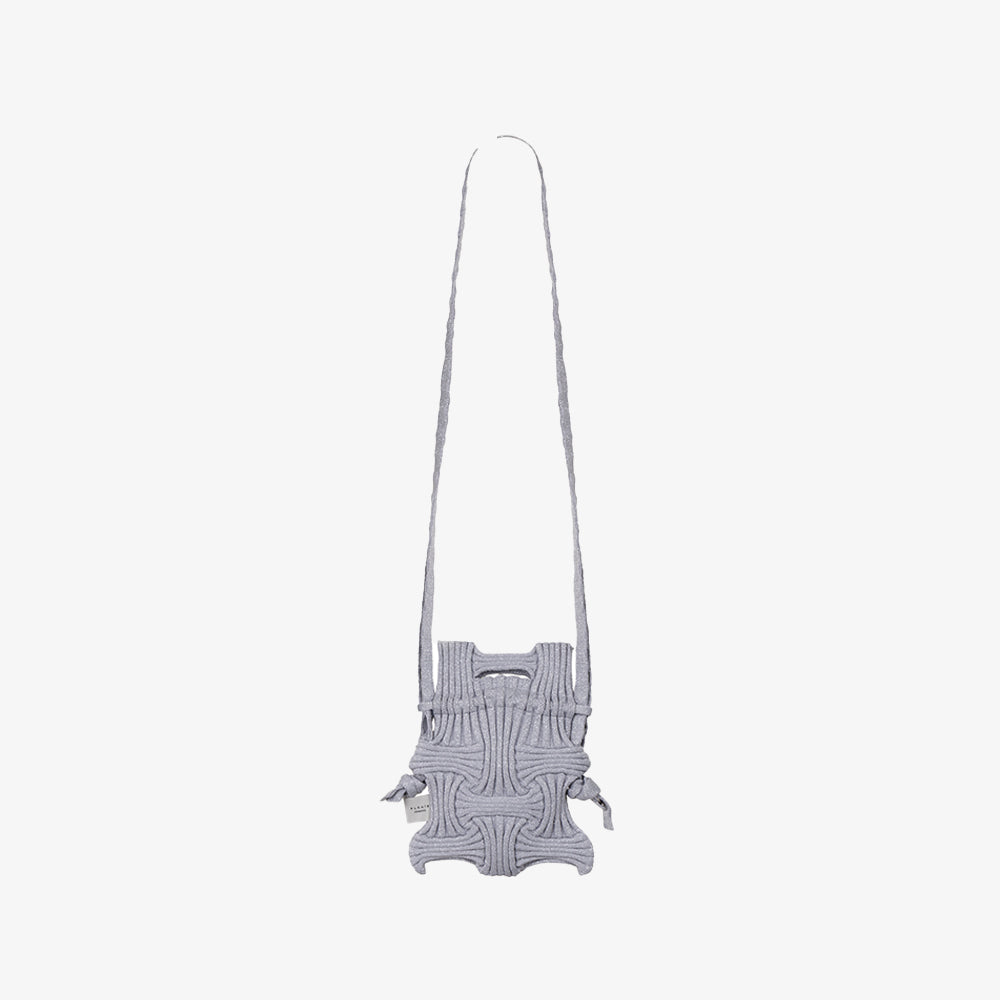 PLEATSMAMA MINI CROSS BOW BAG GLITTER GLITTER SILVER