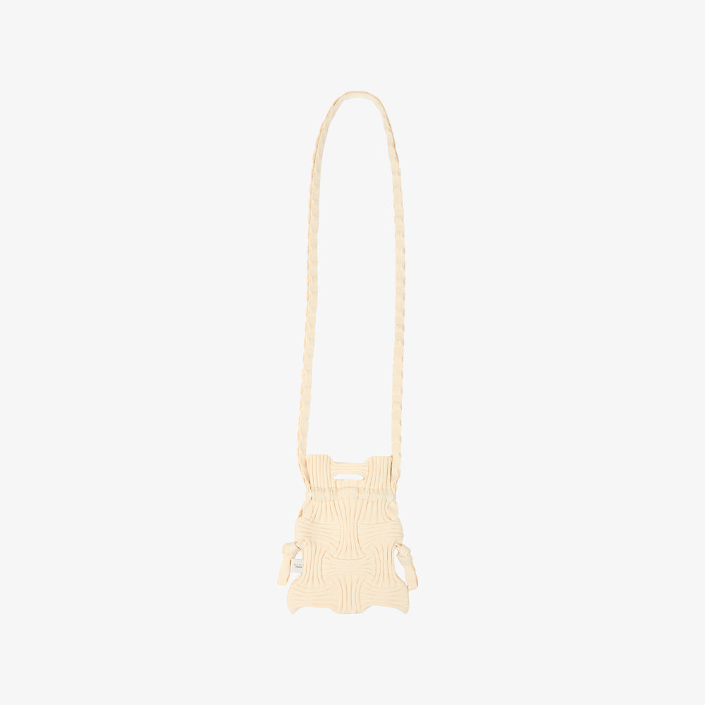 PLEATSMAMA MINI CROSS BOW BAG IVORY