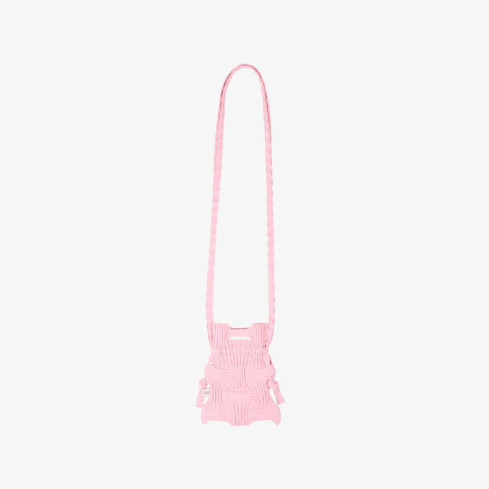 PLEATSMAMA MINI CROSS BOW BAG LIGHT PINK
