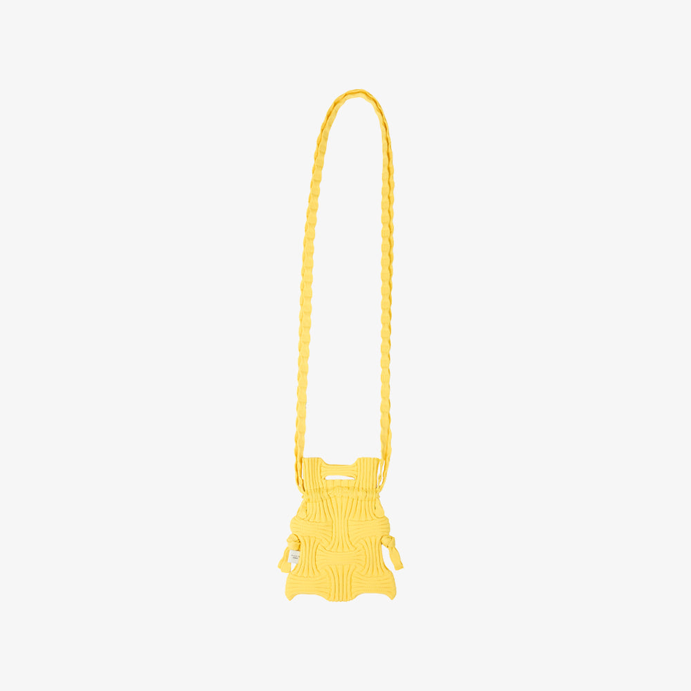 PLEATSMAMA MINI CROSS BOW BAG YELLOW