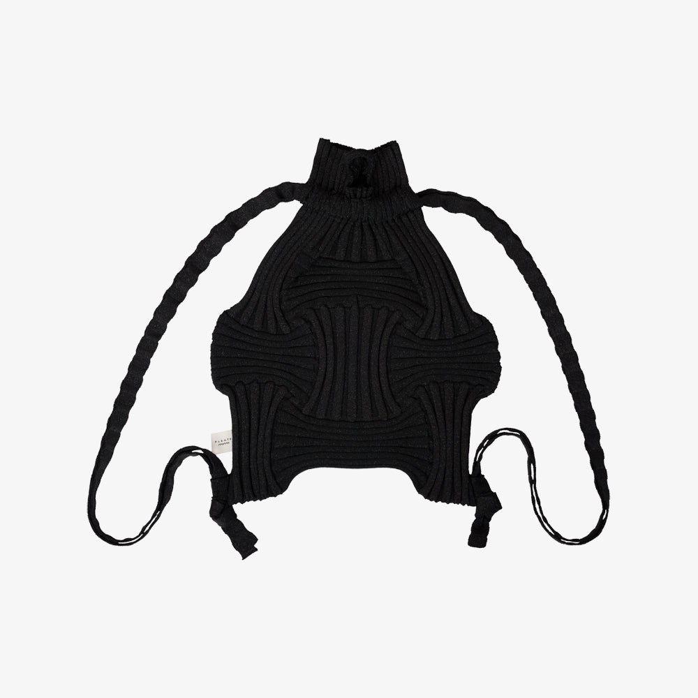 PLEATSMAMA NEW BOW BACKPACK GLITTER BLACK