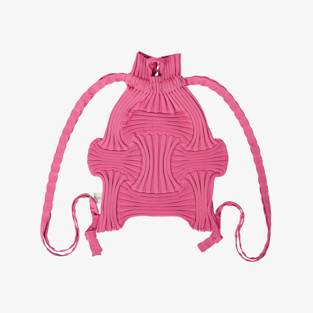 PLEATSMAMA NEW BOW BACKPACK PINK