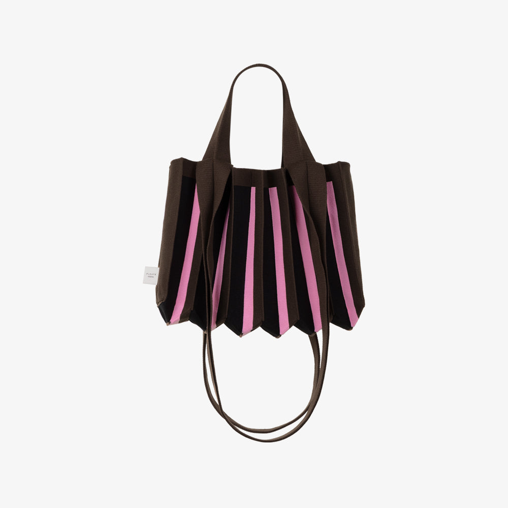 PLEATSMAMA NEW MINI 2WAY BAG TOFFEE BROWN