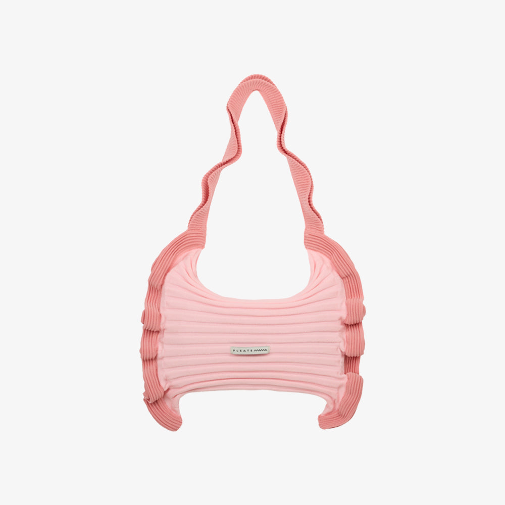 PLEATSMAMA RUFFLE SHOULDER BAG STRAWBERRY