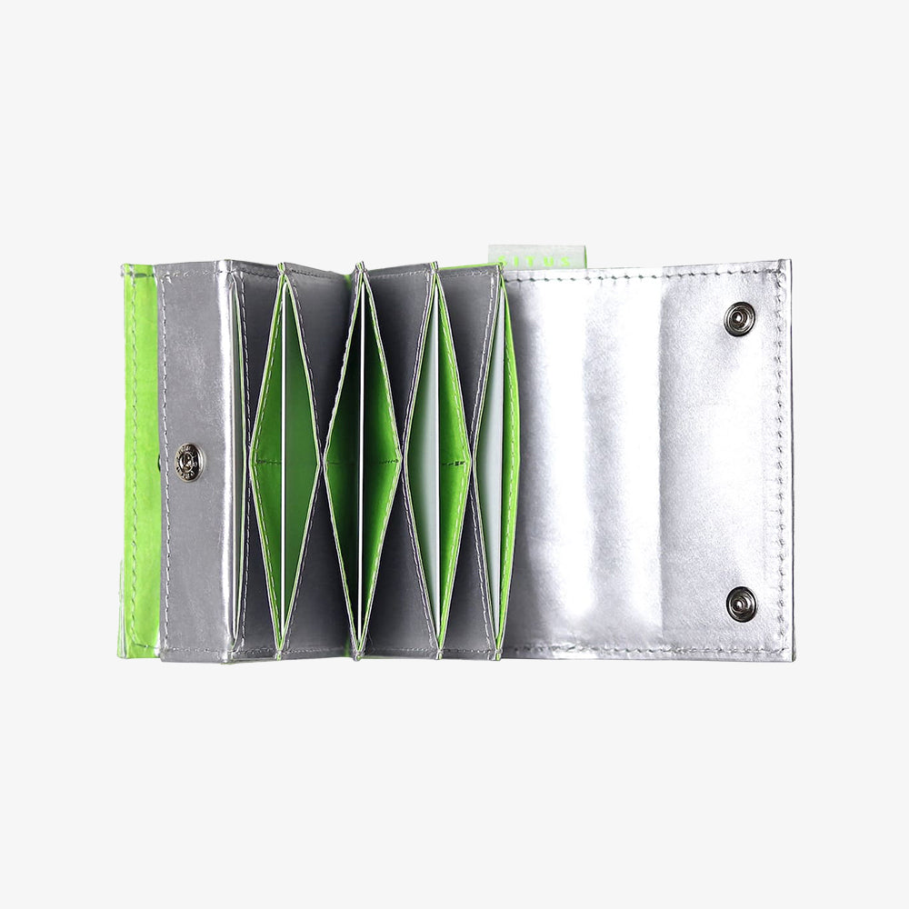 Cartera minimalista SITUS (Plateado / Verde neón)