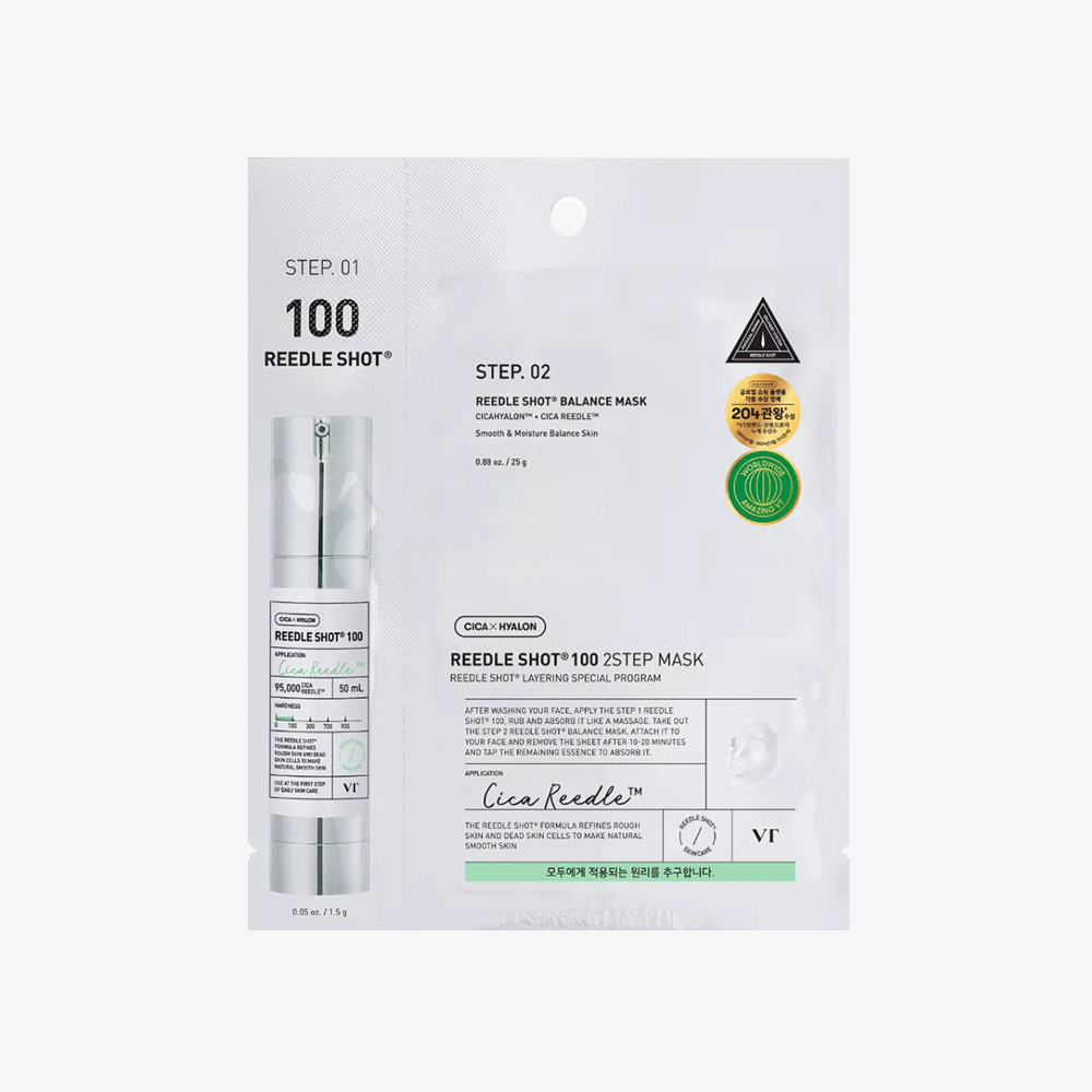 VT COSMETICS [1EA] MILD REEDLE SHOT 100 2-STEP MASK (EU Package)