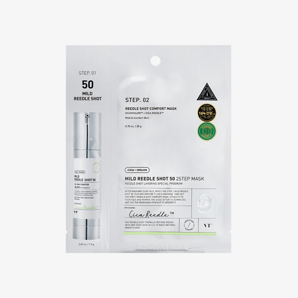 VT COSMETICS [1EA] MILD REEDLE SHOT 50 2-STEP MASK (EU Package)