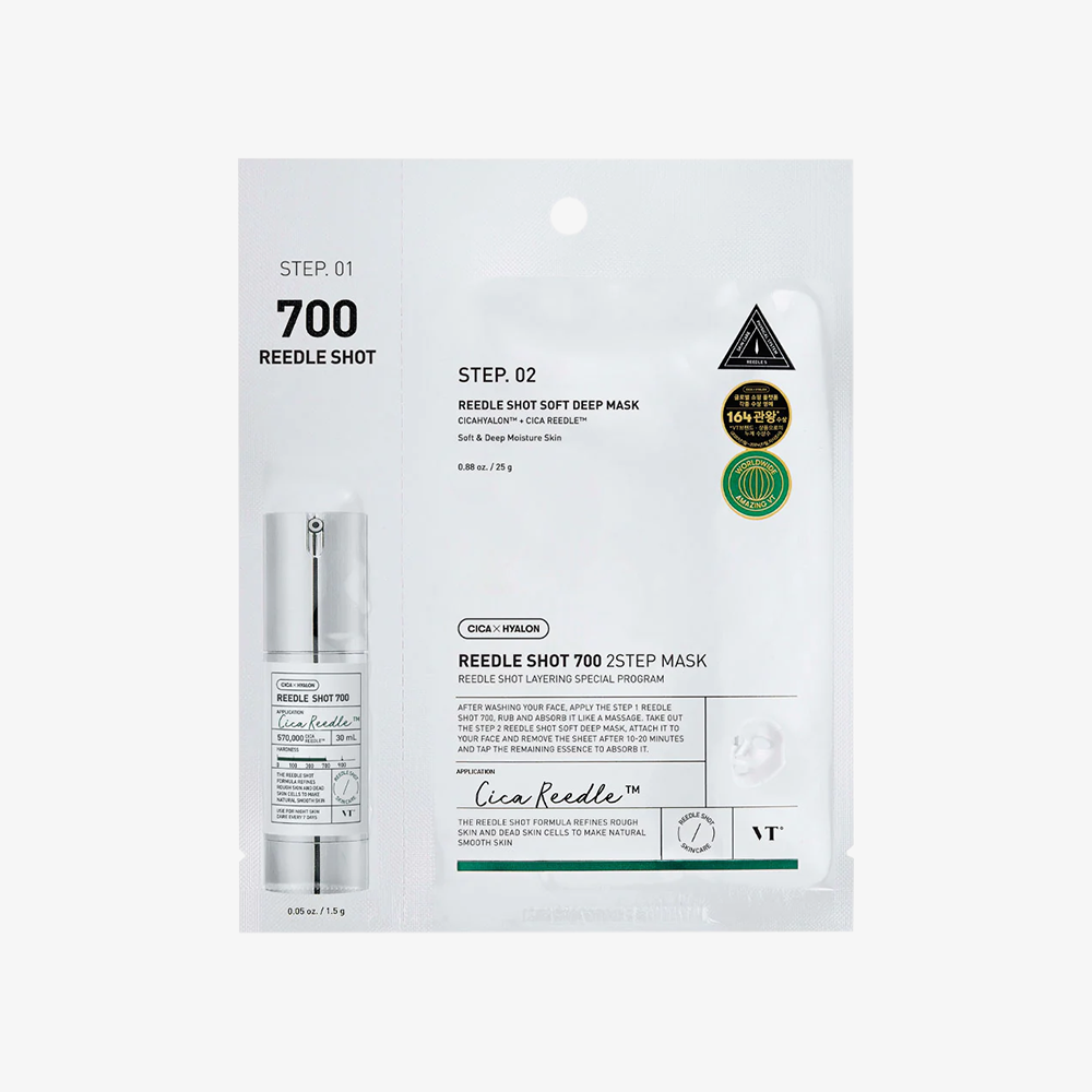 VT COSMETICS [1EA] MILD REEDLE SHOT 700 2-STEP MASK (EU Package)