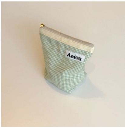 Aeiou POUCH (M) Blue Green Small Check