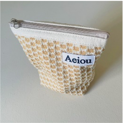 Aeiou POUCH (M) Flower Yellow