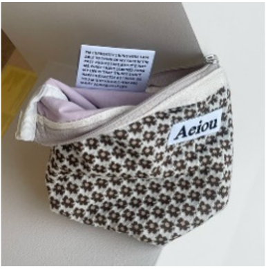 Aeiou POUCH (M) Flower Brown