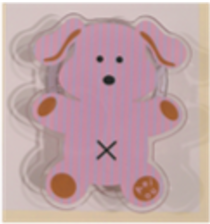 Aeiou Ding Ding Pattern Series Finger Holder (Mag Safe) Pajama Stripe Pink